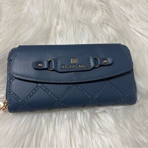 Renato Balestra Women's Blue Leather Wallet Purchased In Italy New with Tags